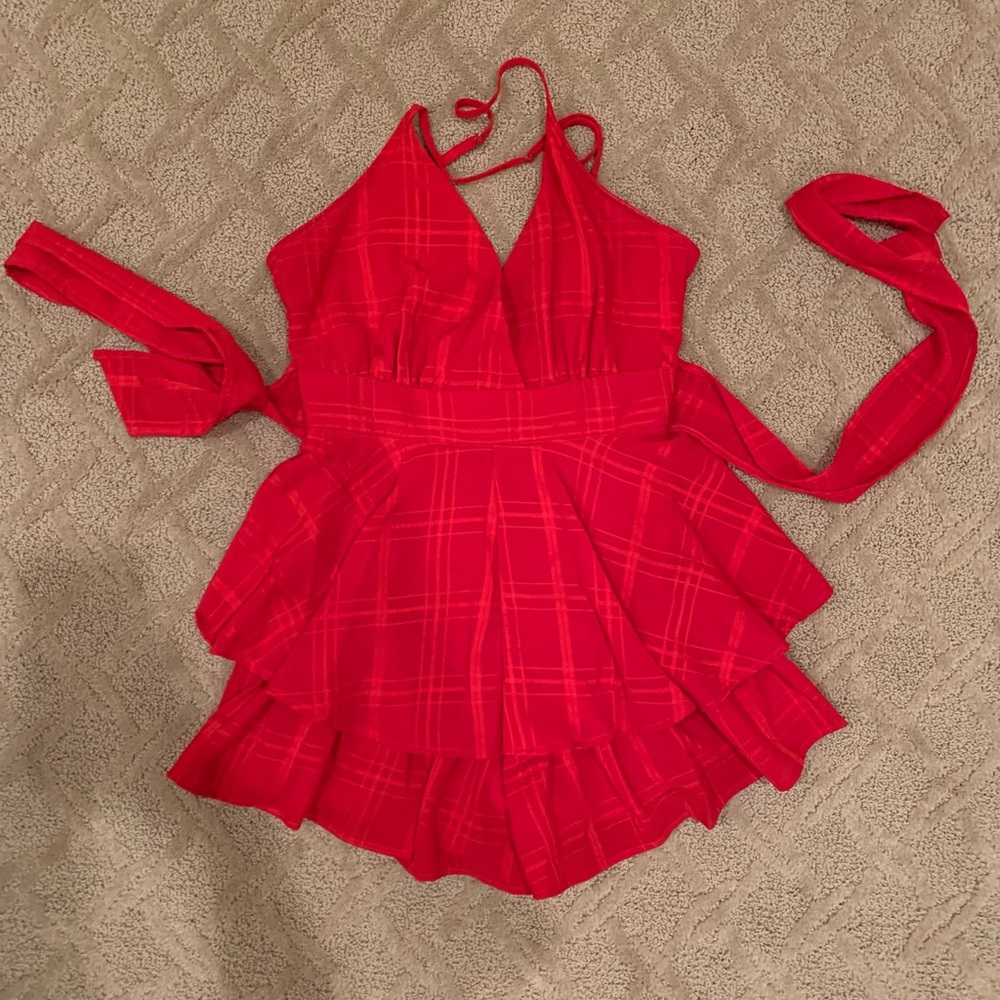 Red Princess Polly Romper